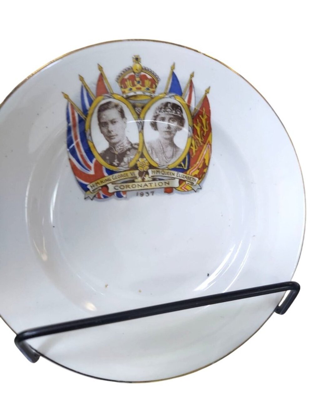 King George VI & Queen Elizabeth 1937 Coronation Commemorative Saucer Plate
